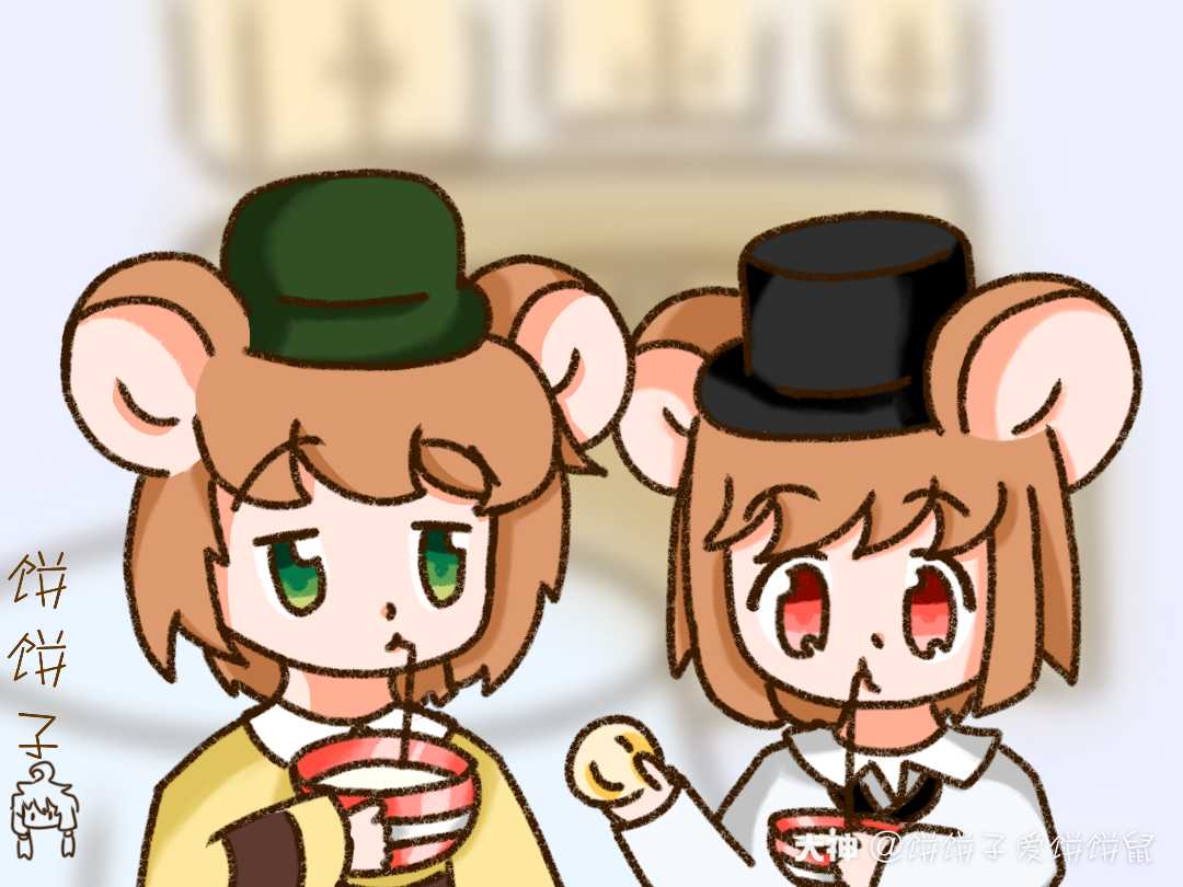 画的大表哥和二表哥小时候.