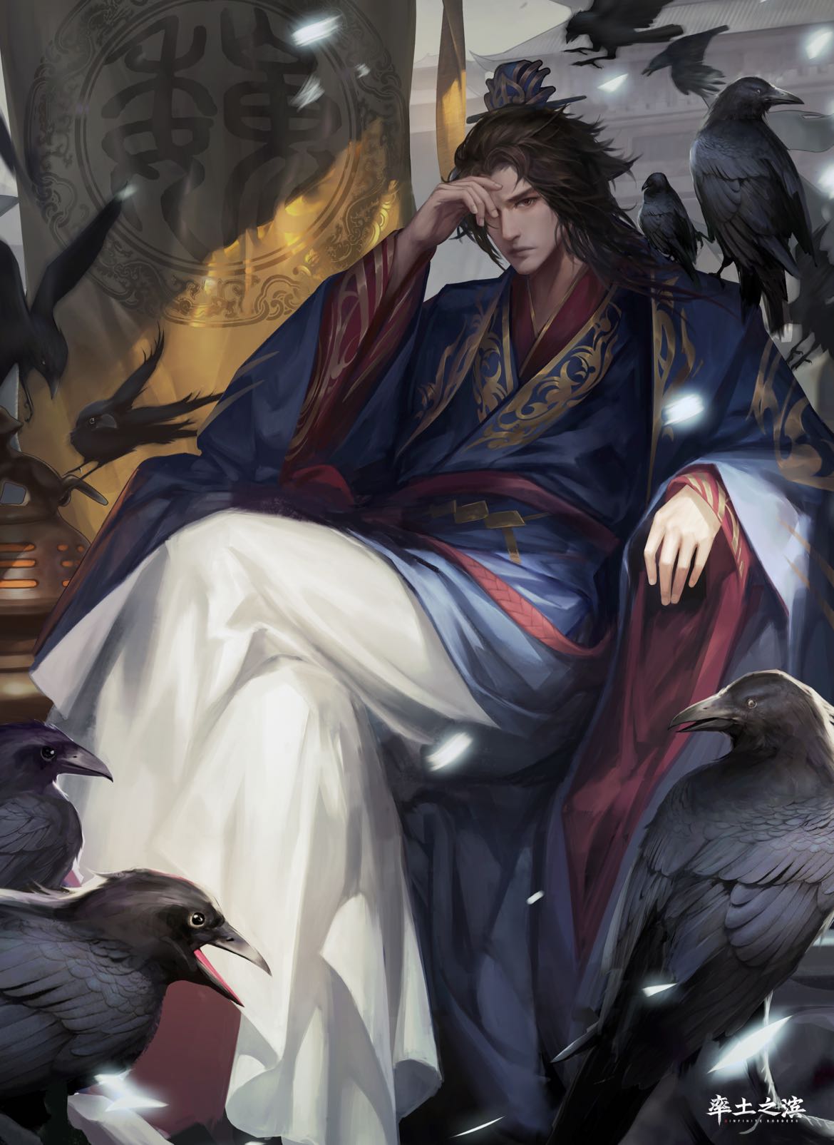 关注 #率土之滨# 有主公说想要荀攸身边有乌鸦的壁纸,小率这就安排