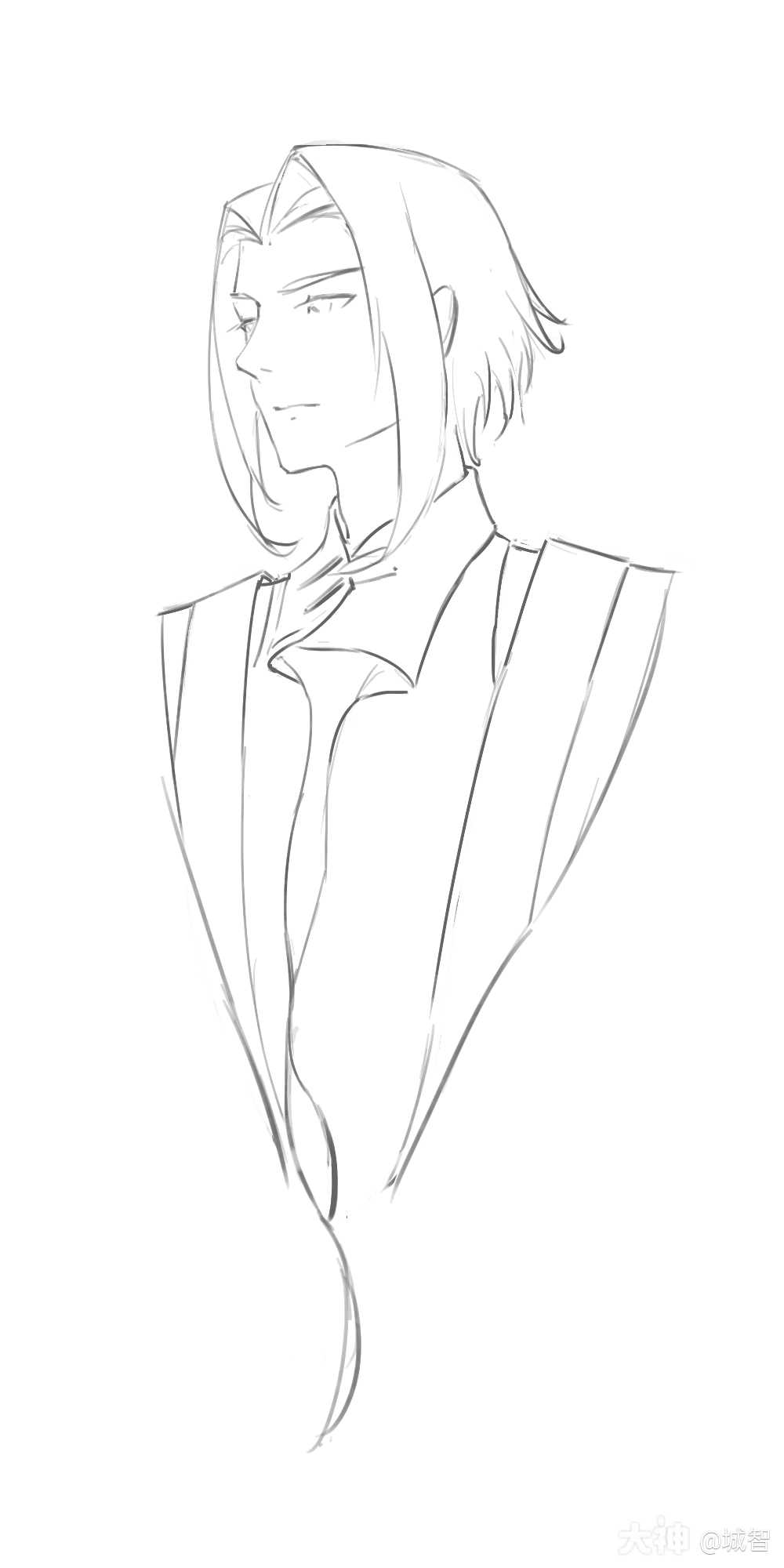 无尘同人摸了一个无尘的线稿,贼喜欢无尘,嘿嘿嘿_永劫无间手游 | 大神