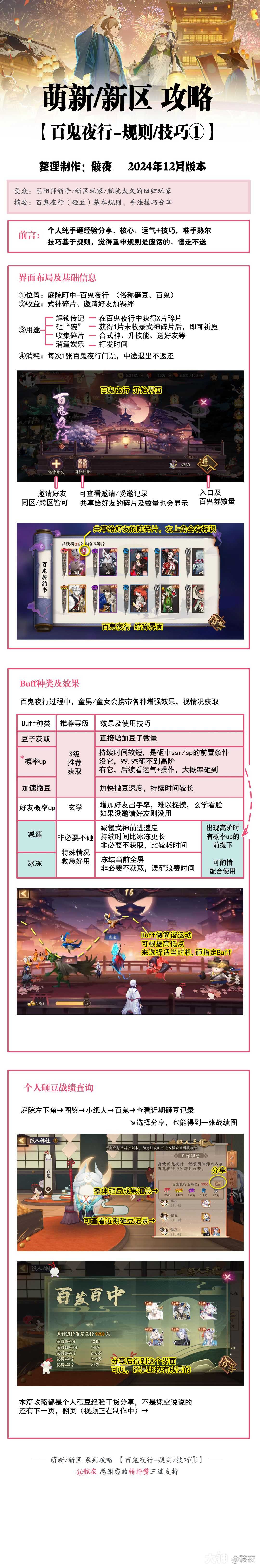 萌新科普】百鬼夜行玩法、技巧分享。砸百鬼，也称砸豆_阴阳师 | 大神