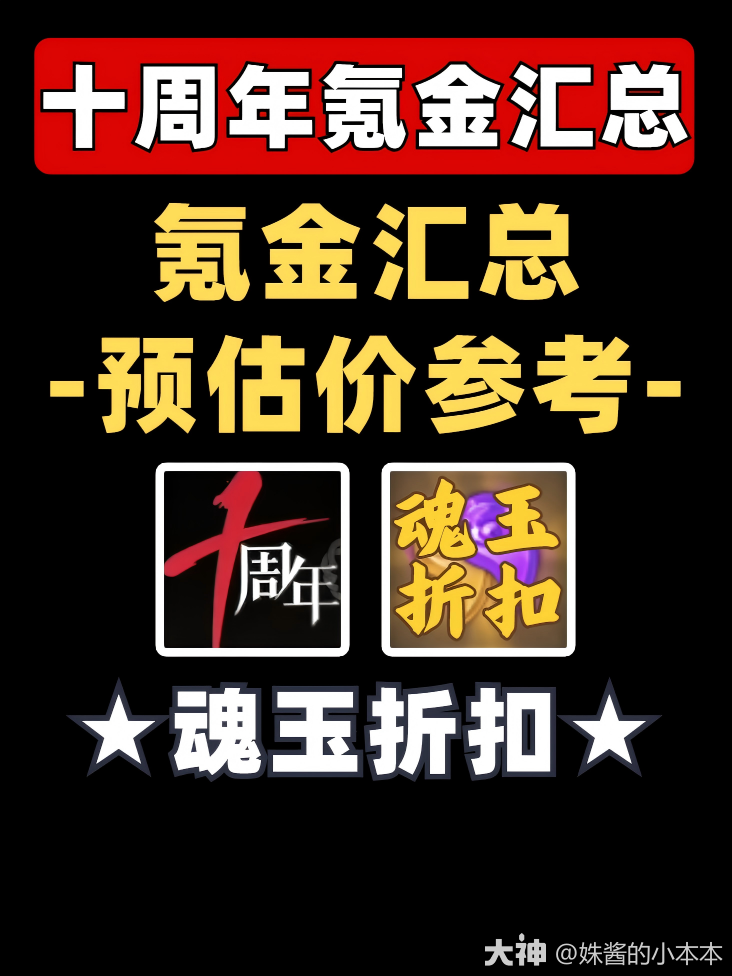 十周年氪金】氪金汇总+预估价_阴阳师 | 大神