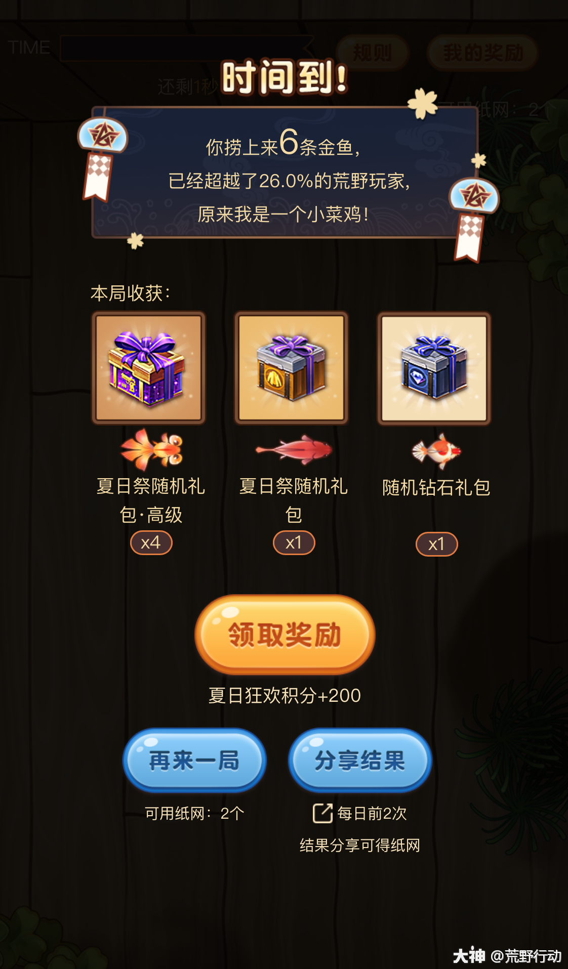 夏日狂欢游园会 捞金鱼 摊位开放啦 7月23日至8月5日参与捞金鱼活动即可获得多 来自网易大神荒野行动圈子 荒野行动