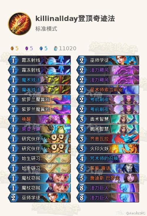 奇迹法】来自killinallday的登_来自网易大神炉石传说圈子_aeolushs