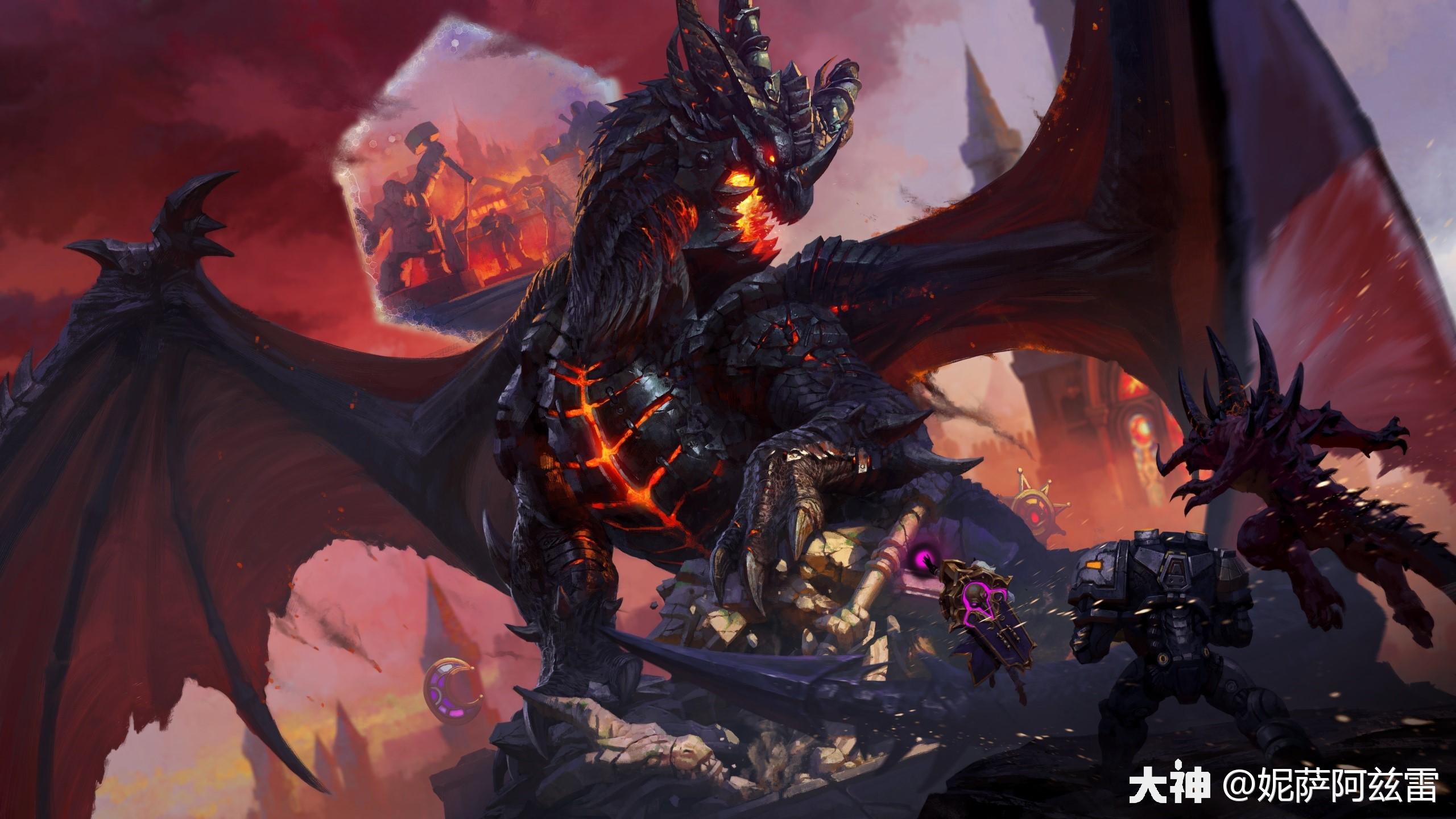 死亡,双翼与四肢都被扭曲成触须,胸口被巨龙之魂射出的大洞流淌着熔岩