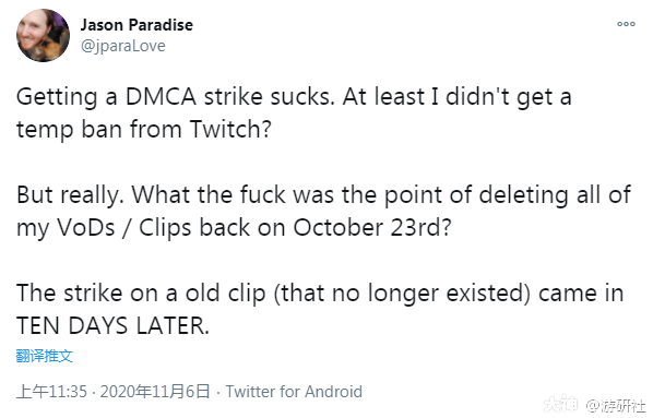 Twitch为规避版权警告让主播关掉游戏音效 主播们真的照做了 来自网易大神圈子 游研社