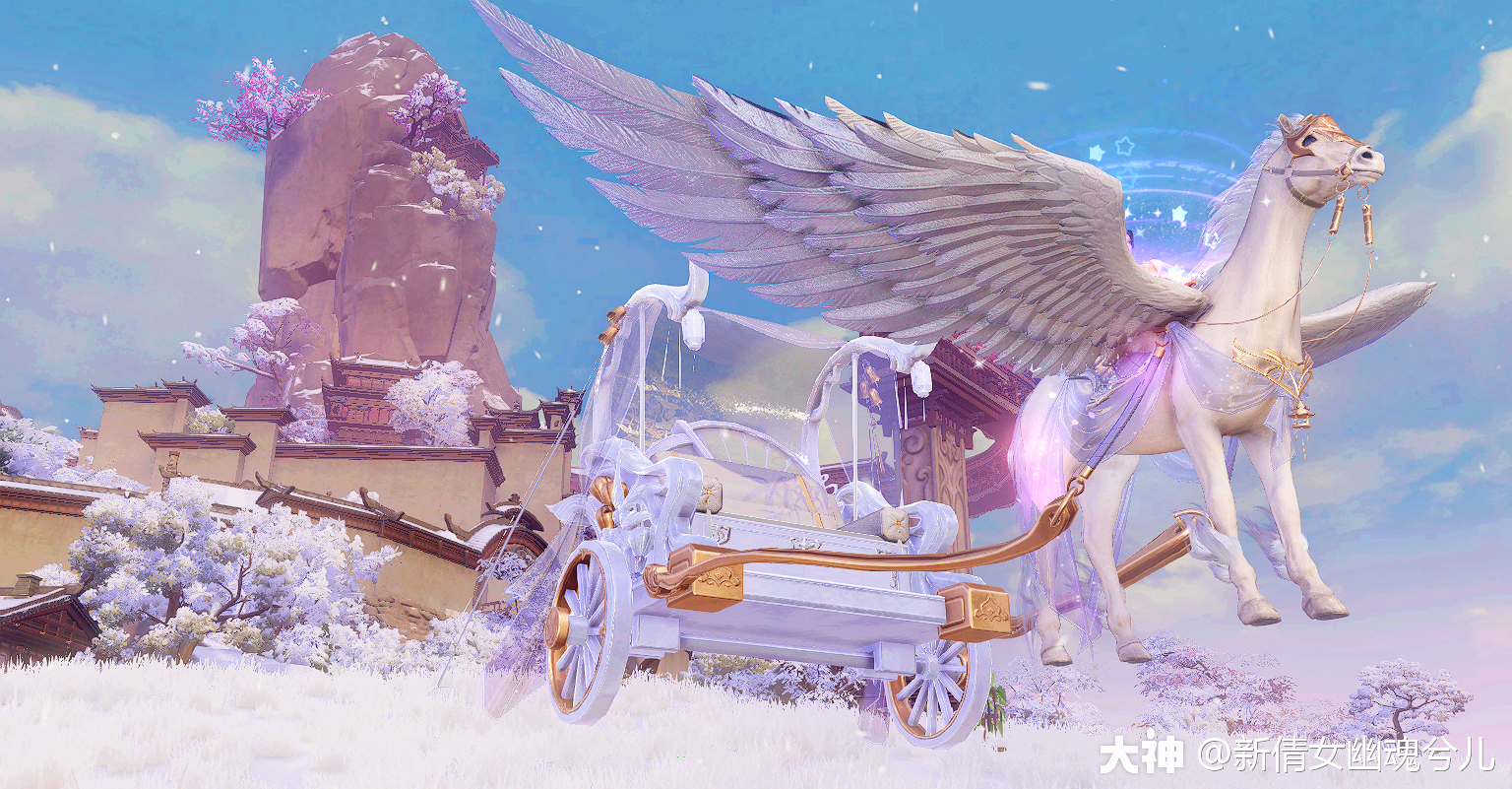 像一架银白色的马车从天空中驶来