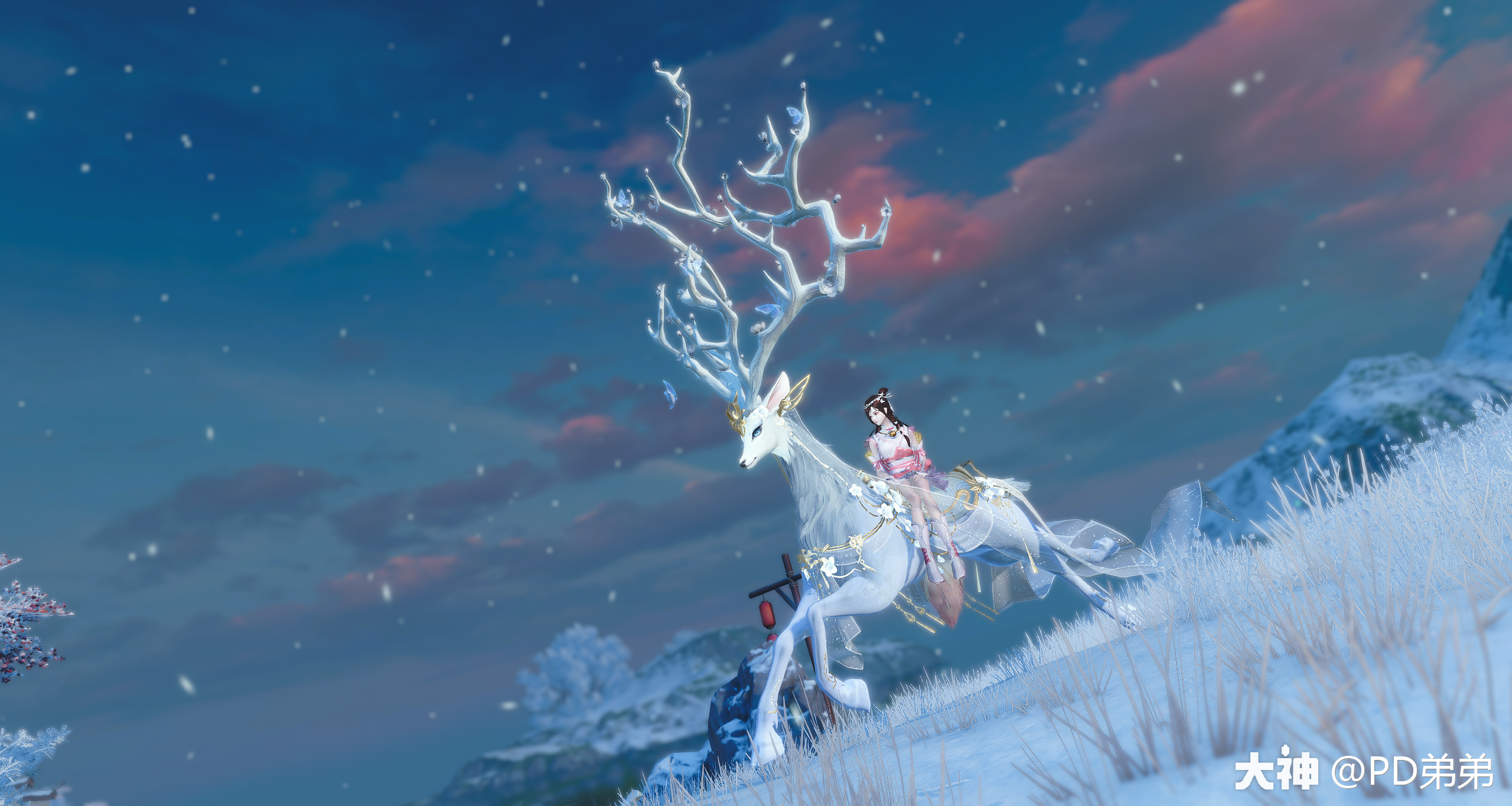 仙女 仙鹿简直太美了~模特:瑶羽头饰:侠谷灵心时装:青梅猜·熙华坐 