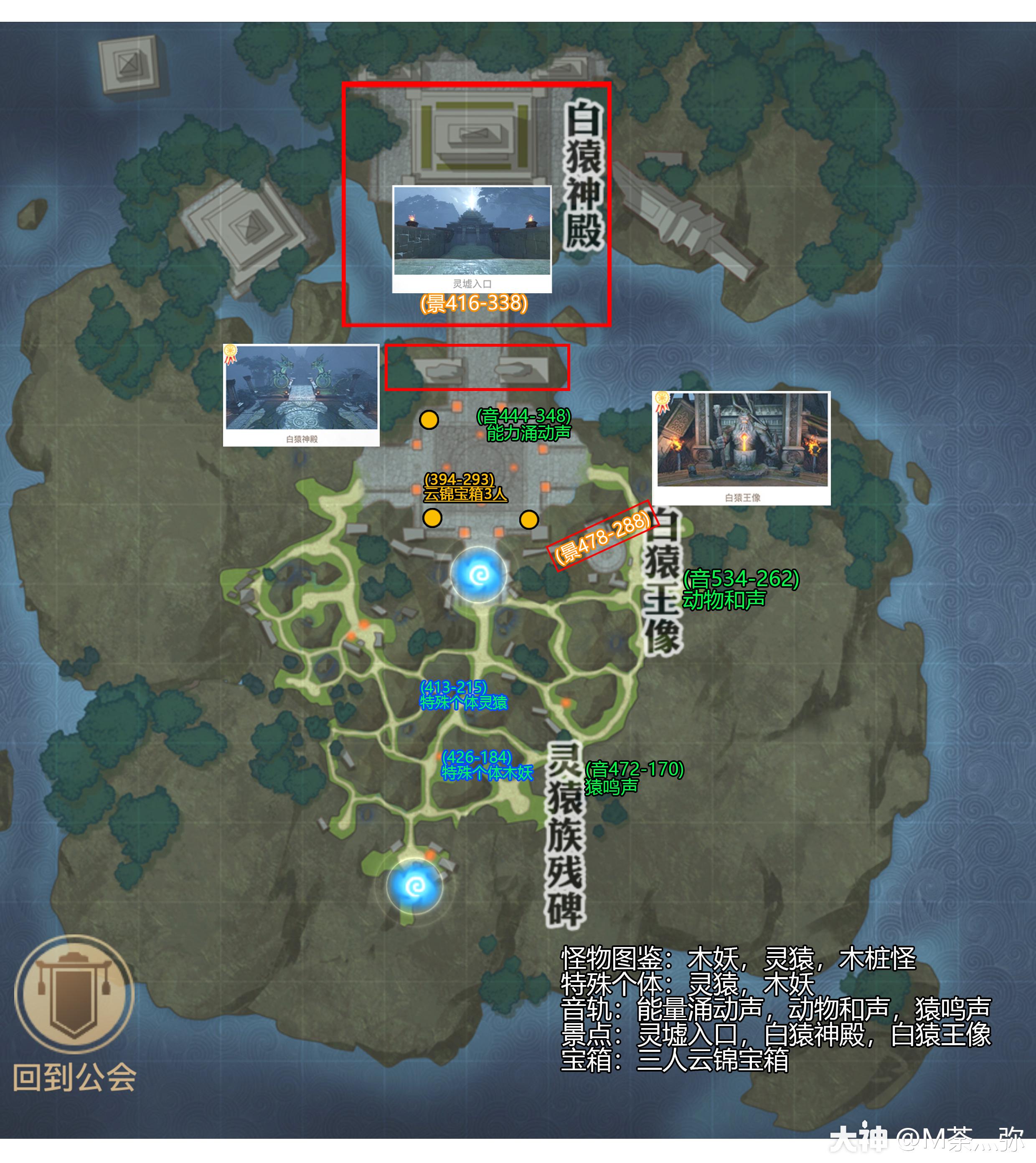 特殊个体:灵猿,木妖 音轨:能量涌动声,动物和声,猿鸣声 景点:灵墟入口