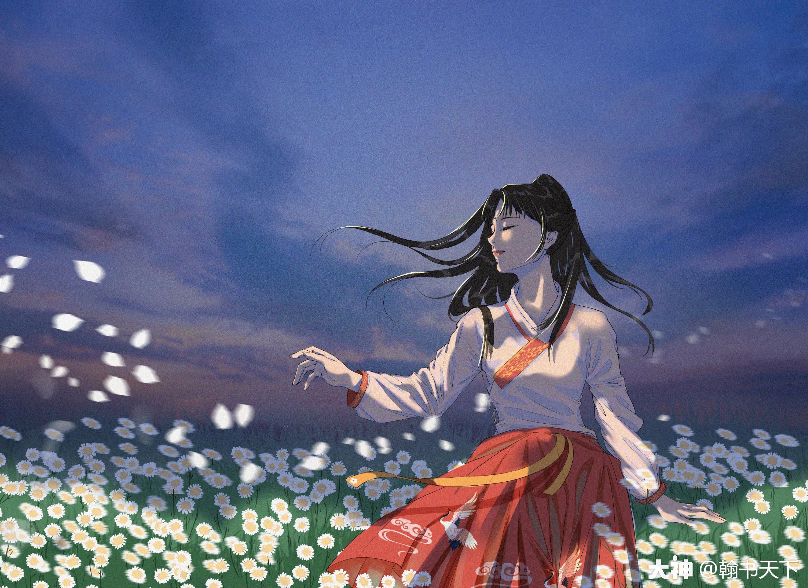 独自一人坐在晚霞里,聆听徐徐微风中野花的私语,惬意得很呐(//63//)