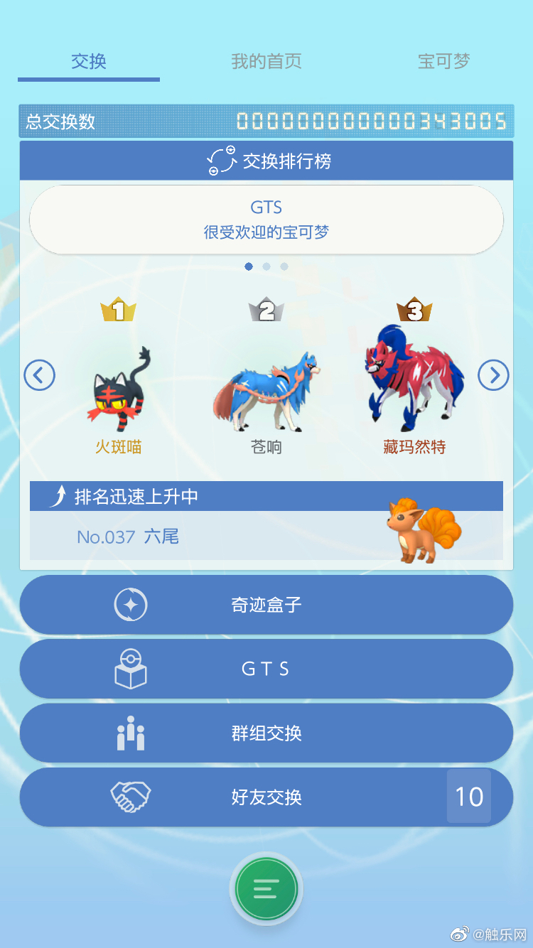 目前 在宝可梦home中进行交换的次数已经有次 最受欢迎和交换次数最 来自网易大神圈子 触乐