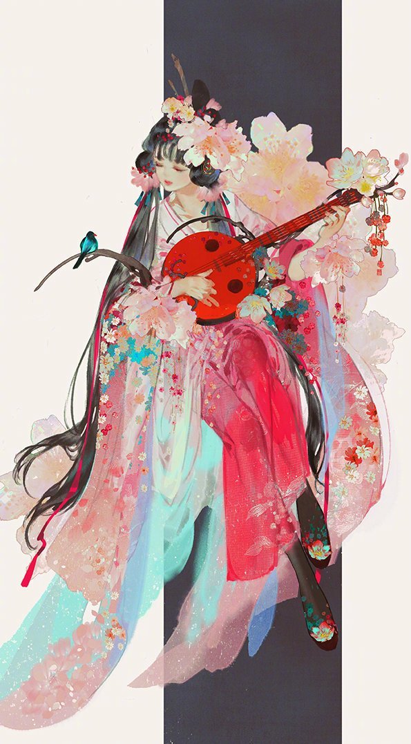 绝美古风人物插画插画师伊吹鸡腿子