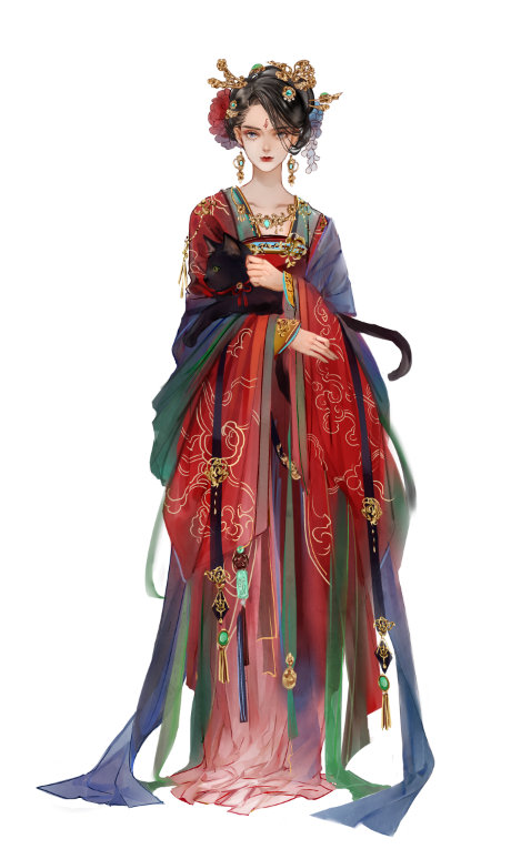 娘娘们的全身图 画手是 来自古风美图馆 - 大神