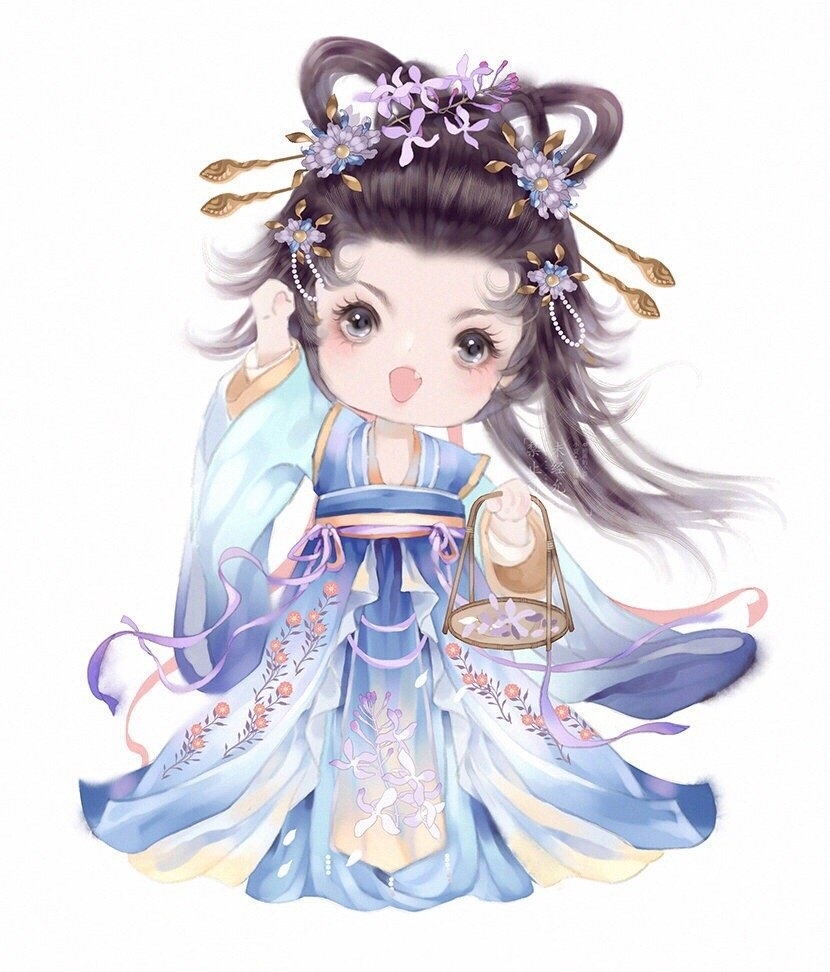 古风人物插画,q版 小可爱系列. 图