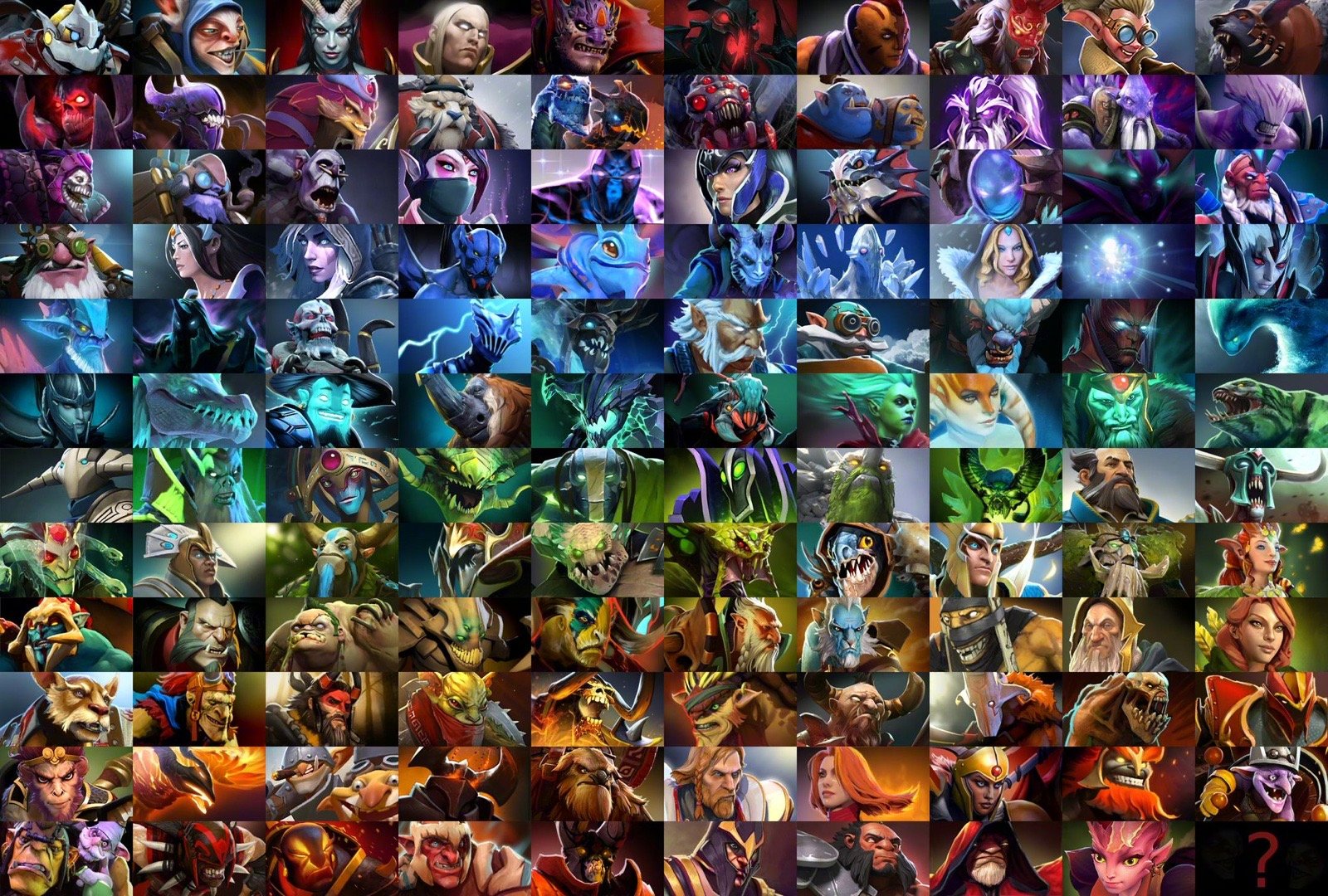 全英雄头像壁纸,按颜色排列 via:reddit_来自网易大神圈子_dota2游戏