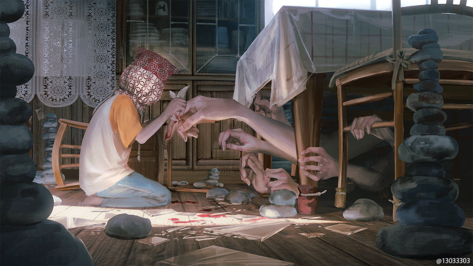 阴郁而恐怖的场景 もの久保