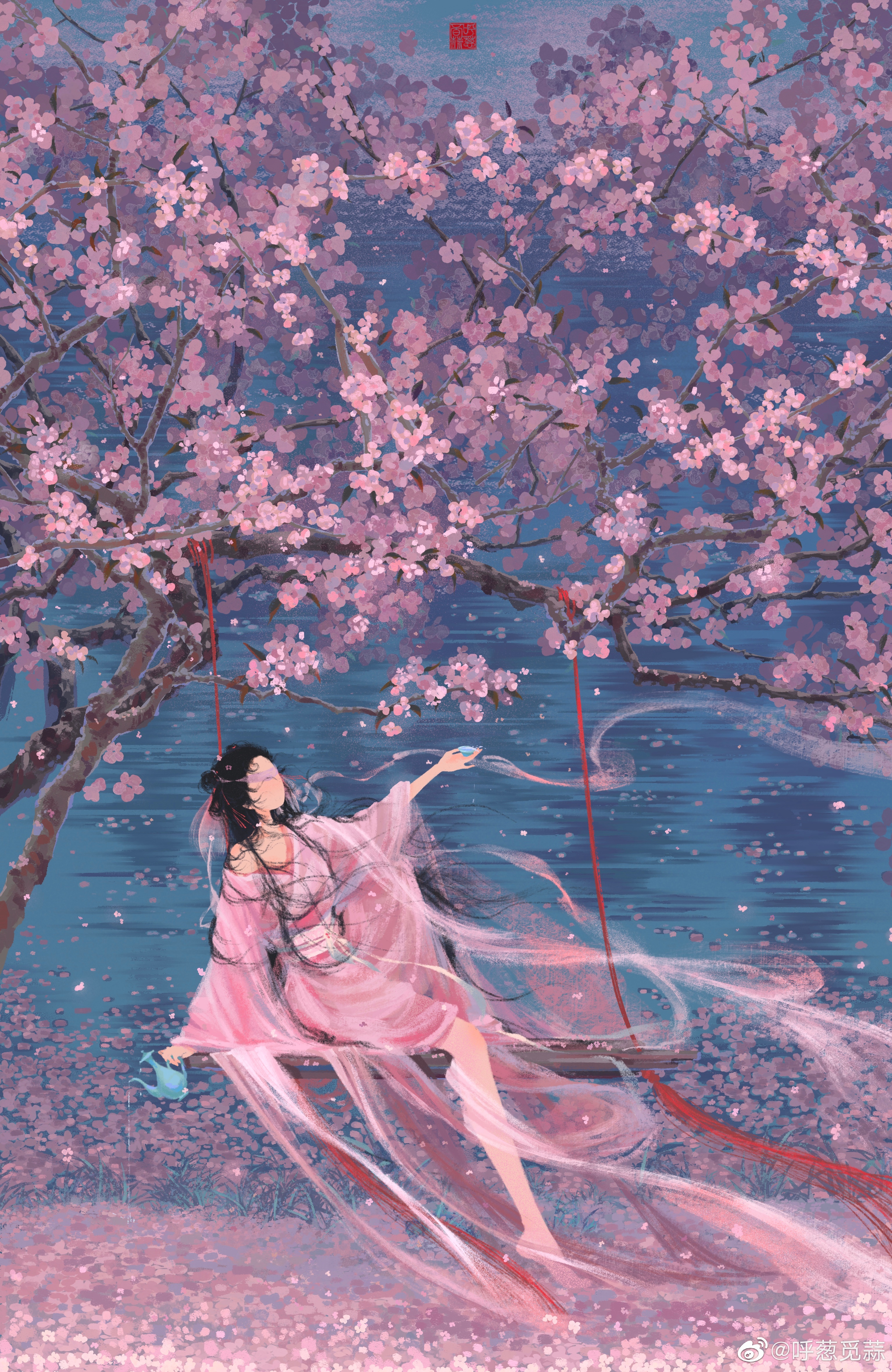 花开花落年复年 画师:呼葱觅蒜_来自网易大神圈子_古风美图馆