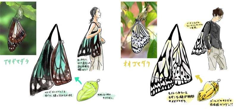 Felissimo 与伊丹市昆虫馆合作 推出两款蛹 蝶翼造型的环保袋 设 来自大神圈子 游研社