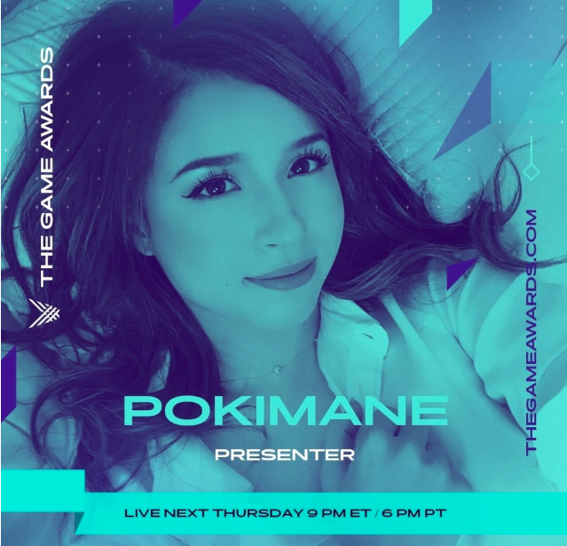 终于要进入大奖环节 第一个颁奖嘉宾是这位美女 Youtube著名主播pokima 来自网易大神圈子 游戏沙雕集锦